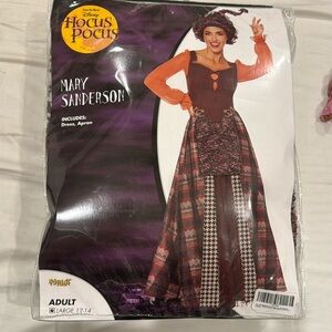 Disney hocus pocus Mary Sanderson costume with dress apron and hair size Large